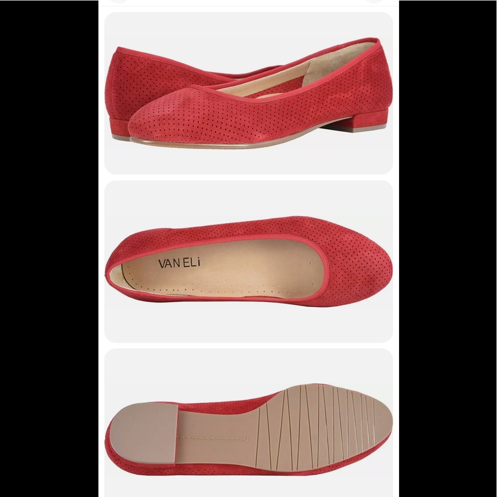 NIB! VanEli Red Suede Ulanda Flats size 10M